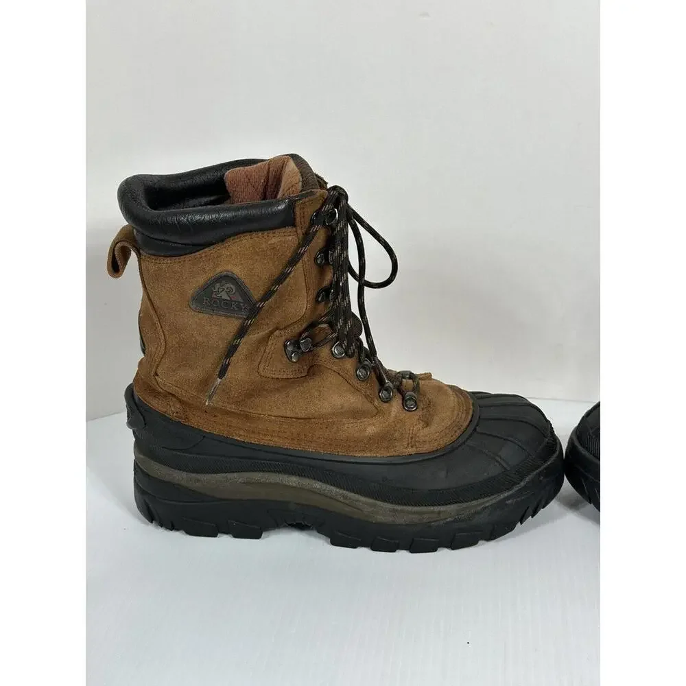 Rocky 7655 Mens Waterproof 600G Thinsulate Ultra Winter Snow Boots Brown 9 M